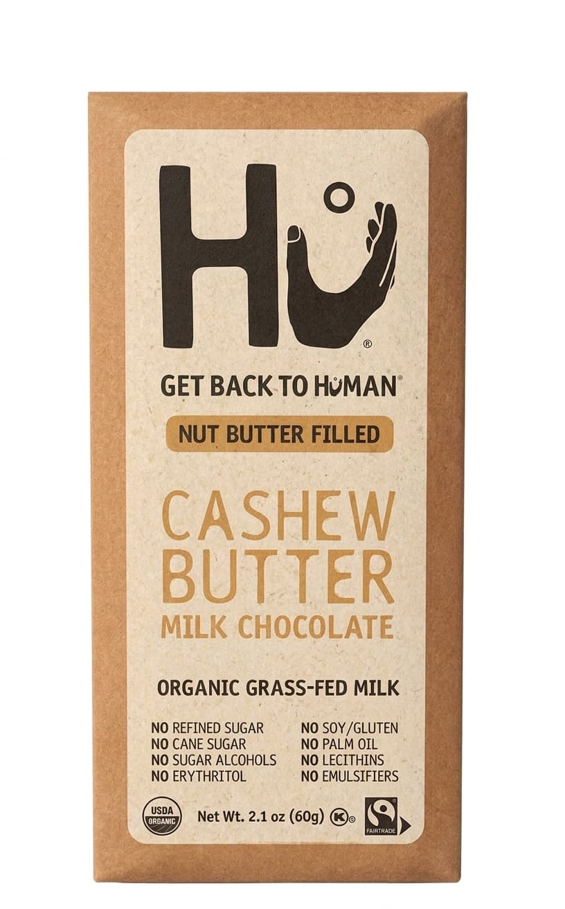 Cashew Butter 48% milk bar packaging by Hu