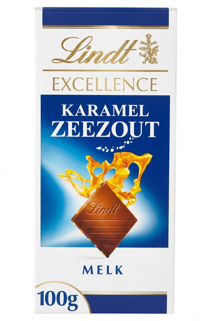 Excellence Caramel Sea Salt 47% dark bar packaging by Lindt