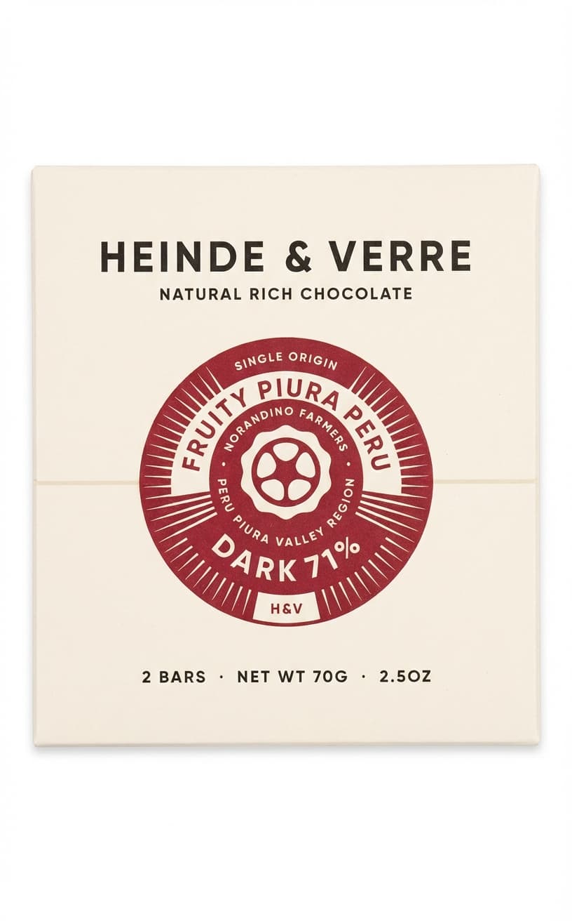 Fruity Piura Peru Dark 71% 71% dark bar packaging by undefined