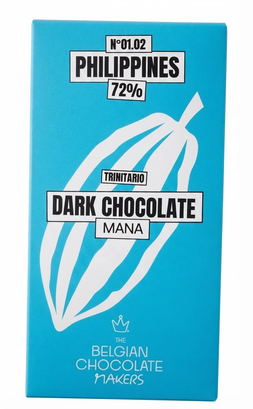 Philippines 72% 72% dark bar packaging by The Belgian Chocolate Makers