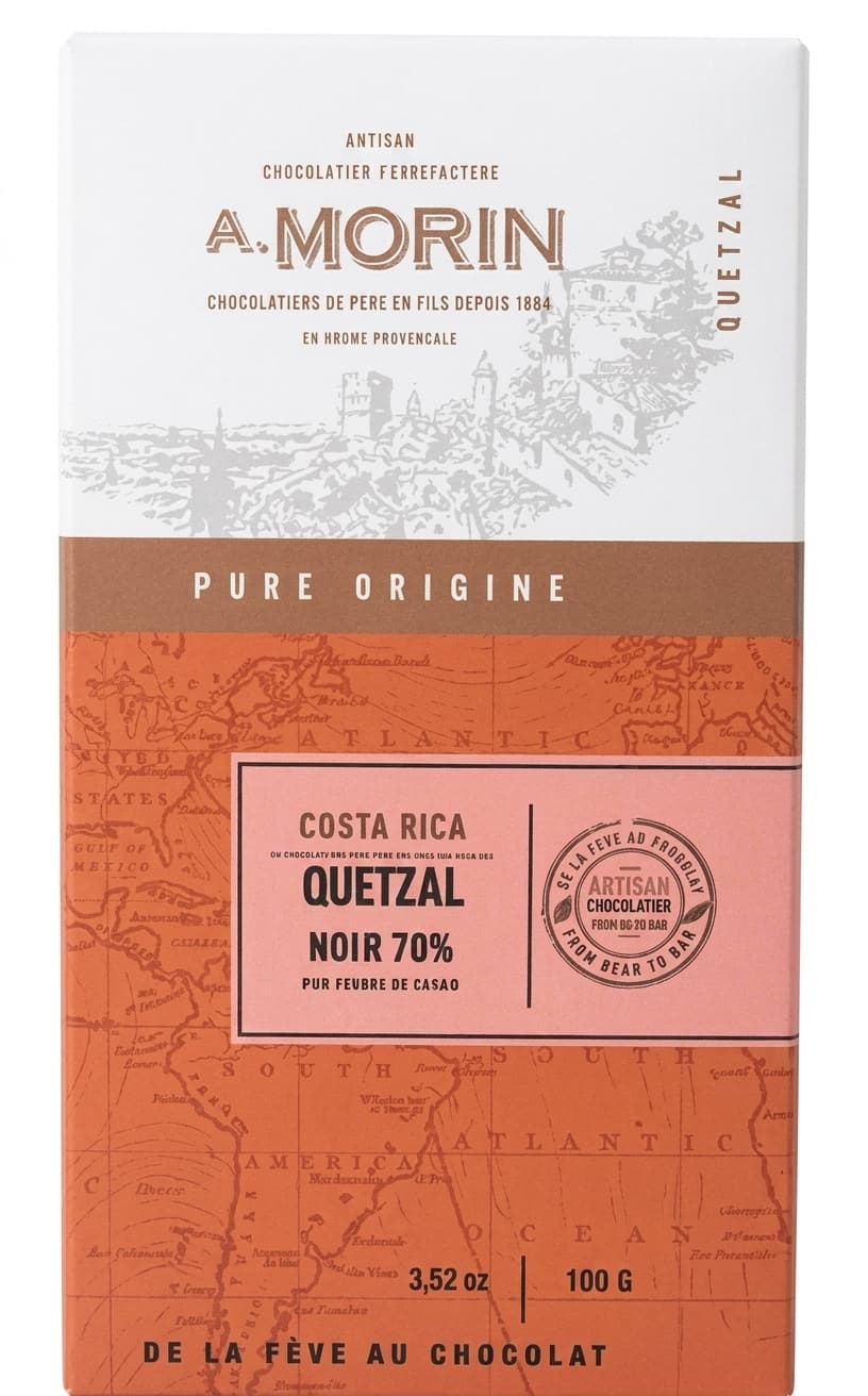 Quetzal Noir 70% 70% dark bar packaging by Chocolaterie Morin