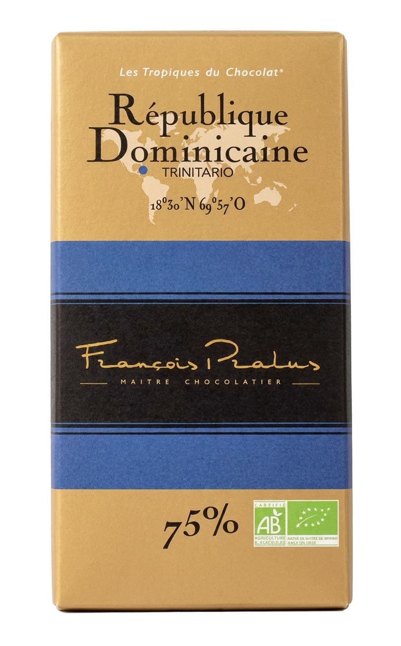 République Dominicaine 75% 75% dark bar packaging by François Pralus