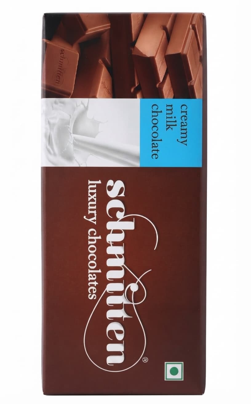 Creamy milk chocolate milk bar packaging by Schmitten