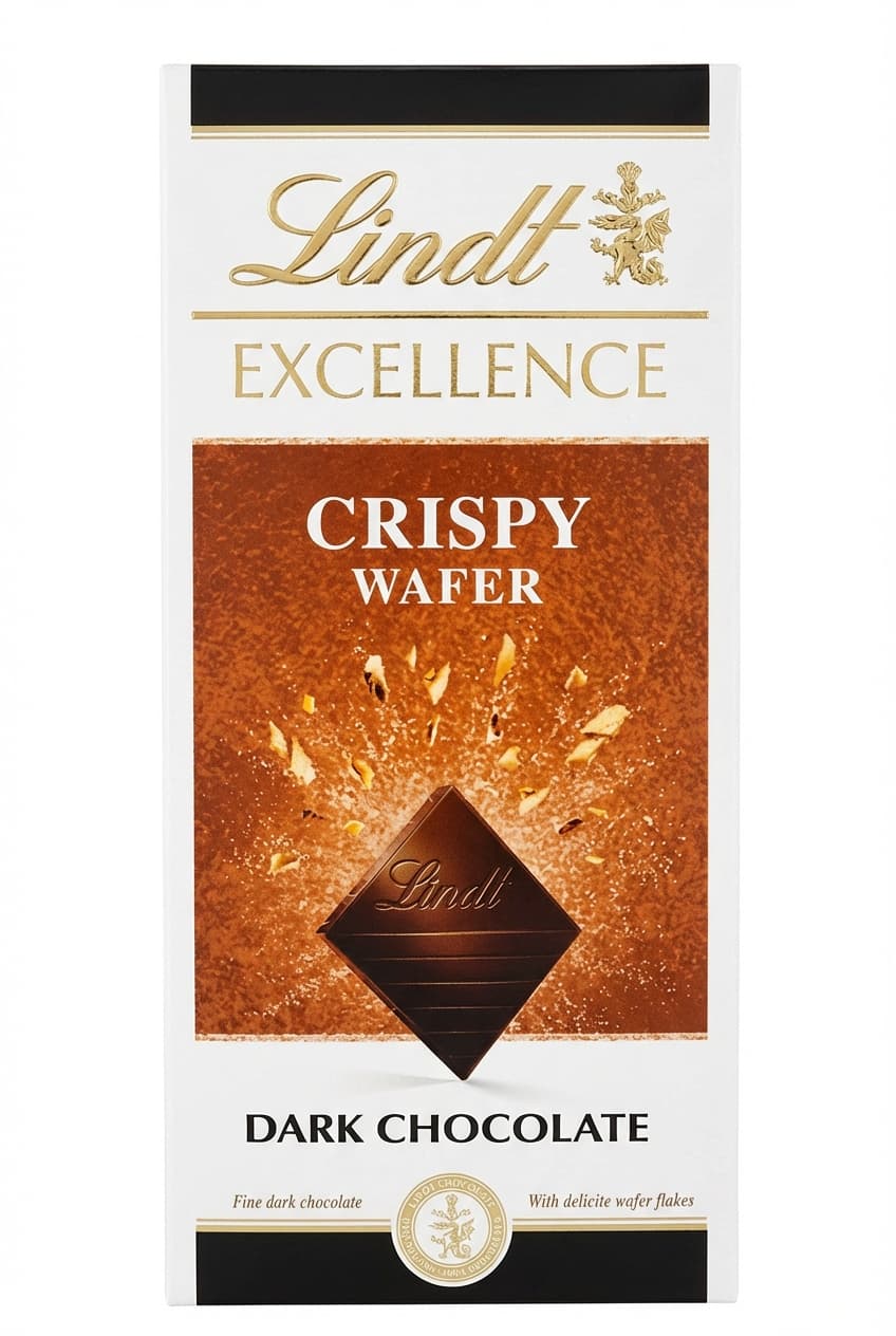 Excellence Crispy Wafer 47% dark bar packaging by Lindt