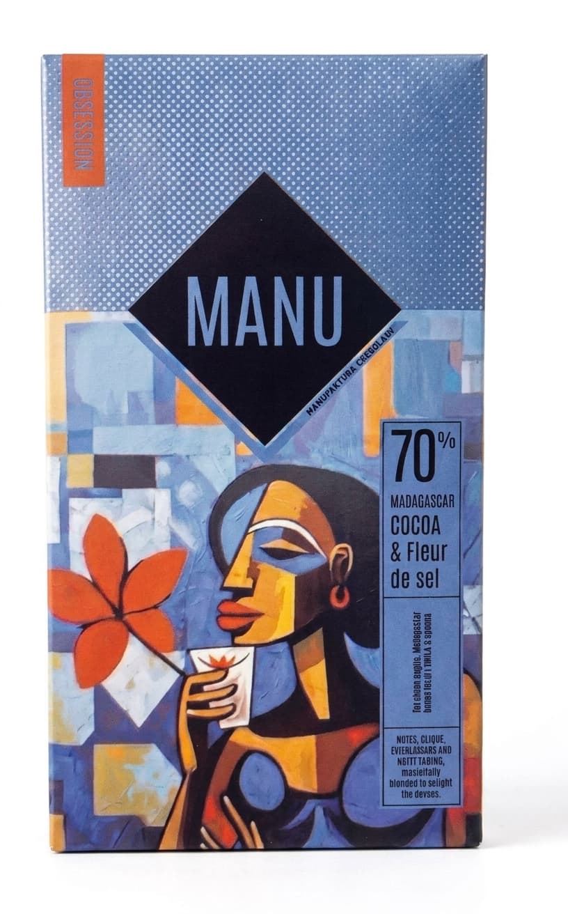 Madagascar & Fleur de sel 70% 70% dark bar packaging by Manufaktura Czekolady