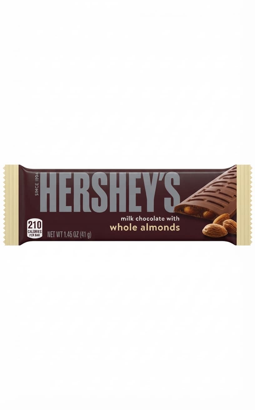 Milk Chocolate with Almonds null% milk bar packaging by Hershey's