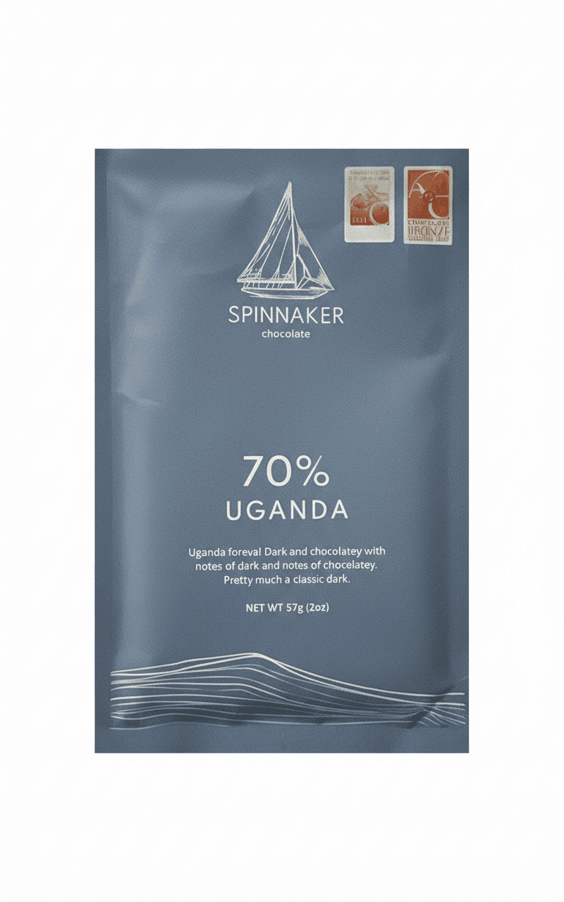 70% Uganda 70% dark bar packaging by Spinnaker