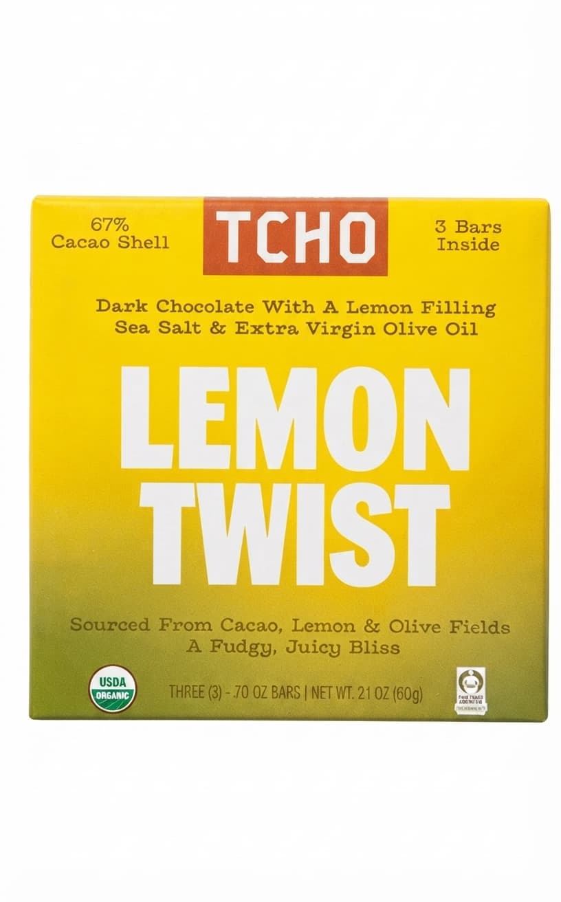 Lemon Twist 67% dark bar packaging by TCHO