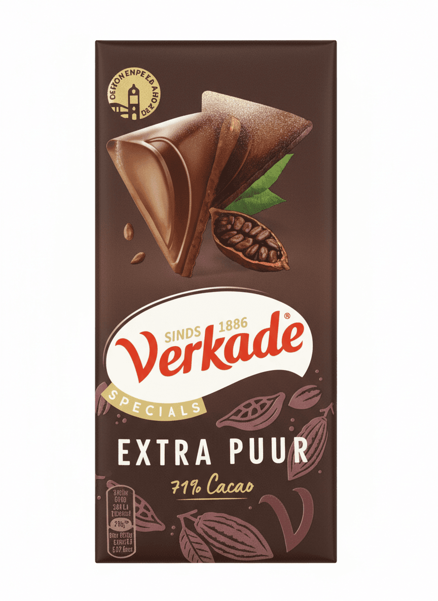 Specials Extra Puur 71% Cacao 71% dark bar packaging by undefined
