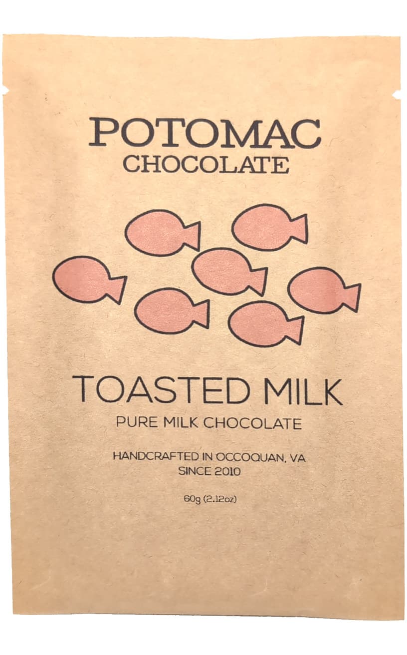 Toasted Milk null% milk bar packaging by Potomac Chocolate