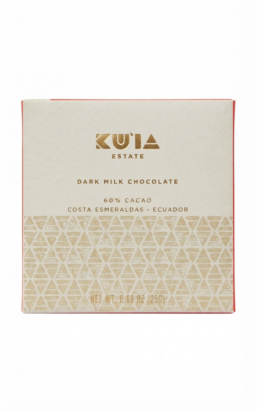 Classic Dark Milk 60% 60% milk bar packaging by Maui Ku'ia Estate Chocolate
