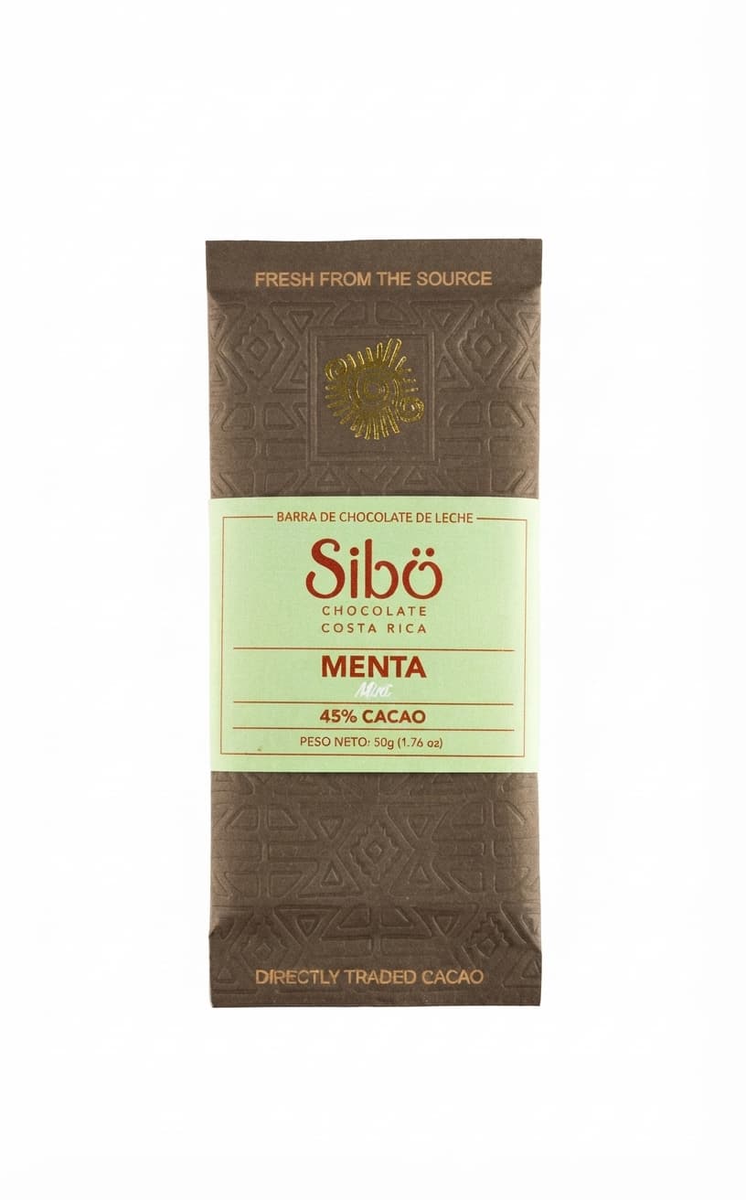Mint 45% 45% milk bar packaging by Sibö Chocolate