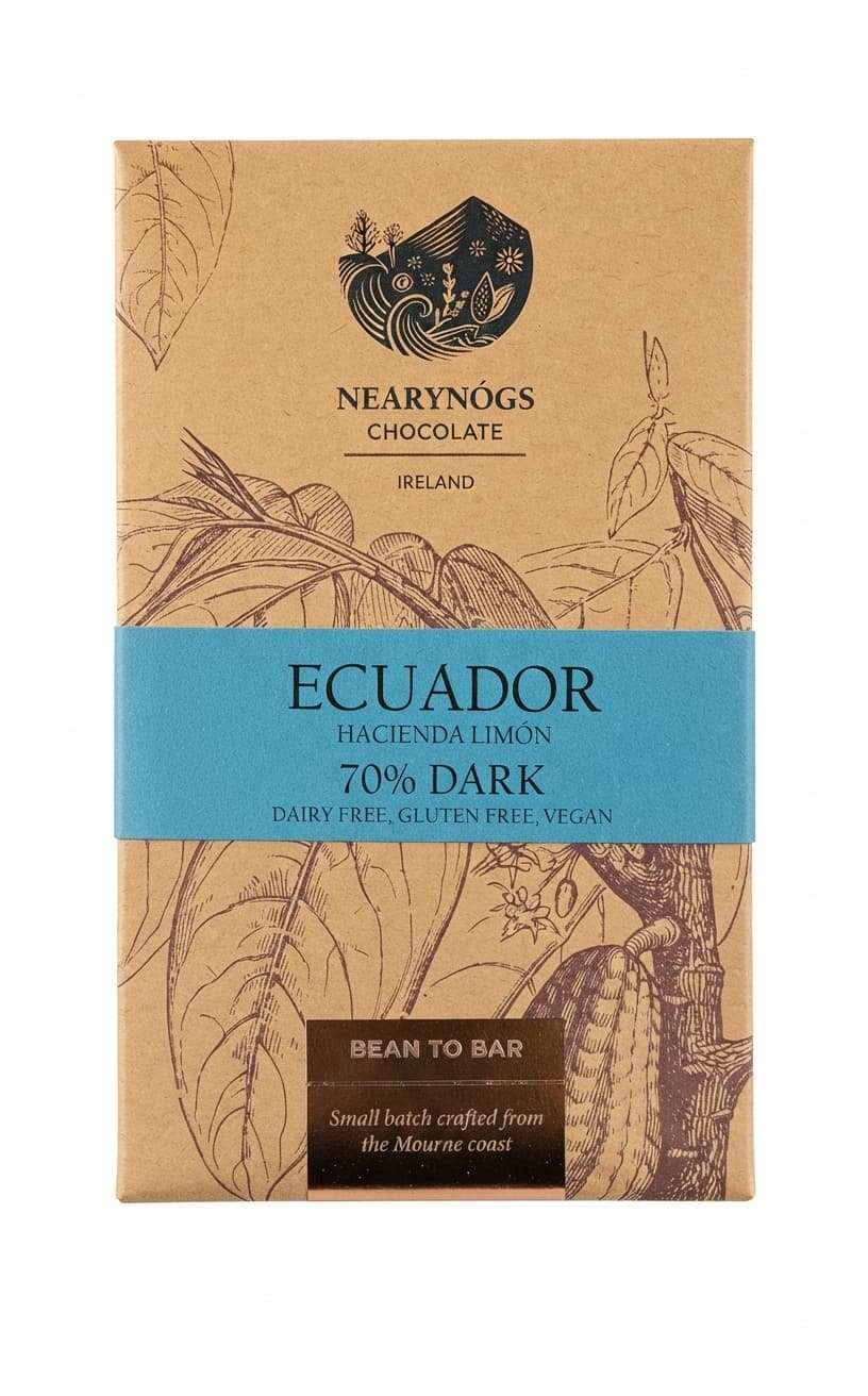 Ecuador Hacienda Limón 70% 70% dark bar packaging by Nearynógs