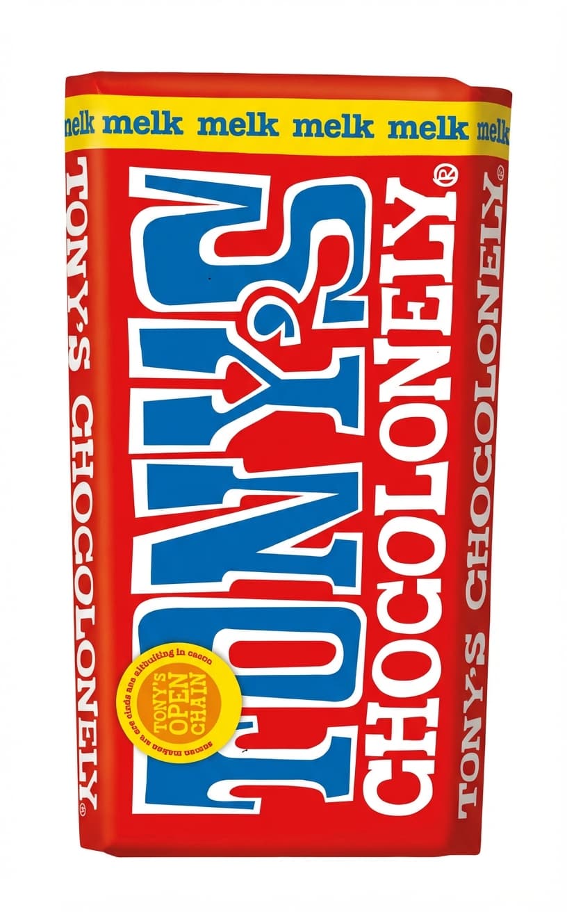 Milk 32% 32% milk bar packaging by Tony's Chocolonely