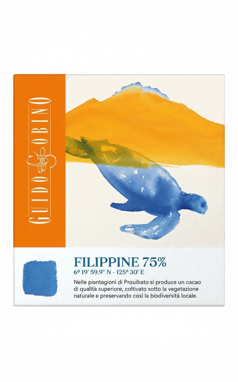 Philippines Paquibato 75% 75% dark bar packaging by Guido Gobino