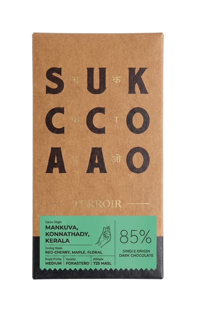 Mankuva 85% 85% dark bar packaging by Subko