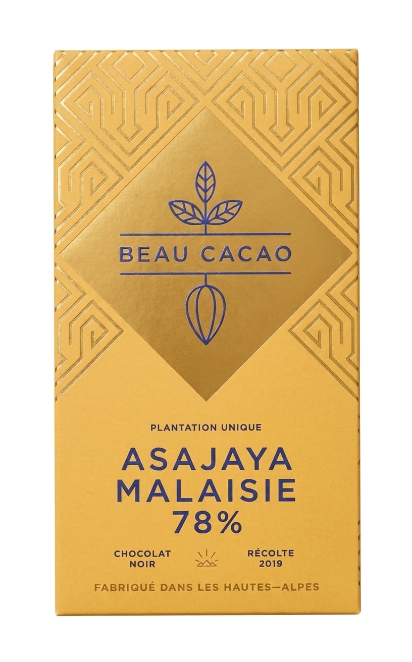 Asajaya 78% 78% dark bar packaging by Beau Cacao