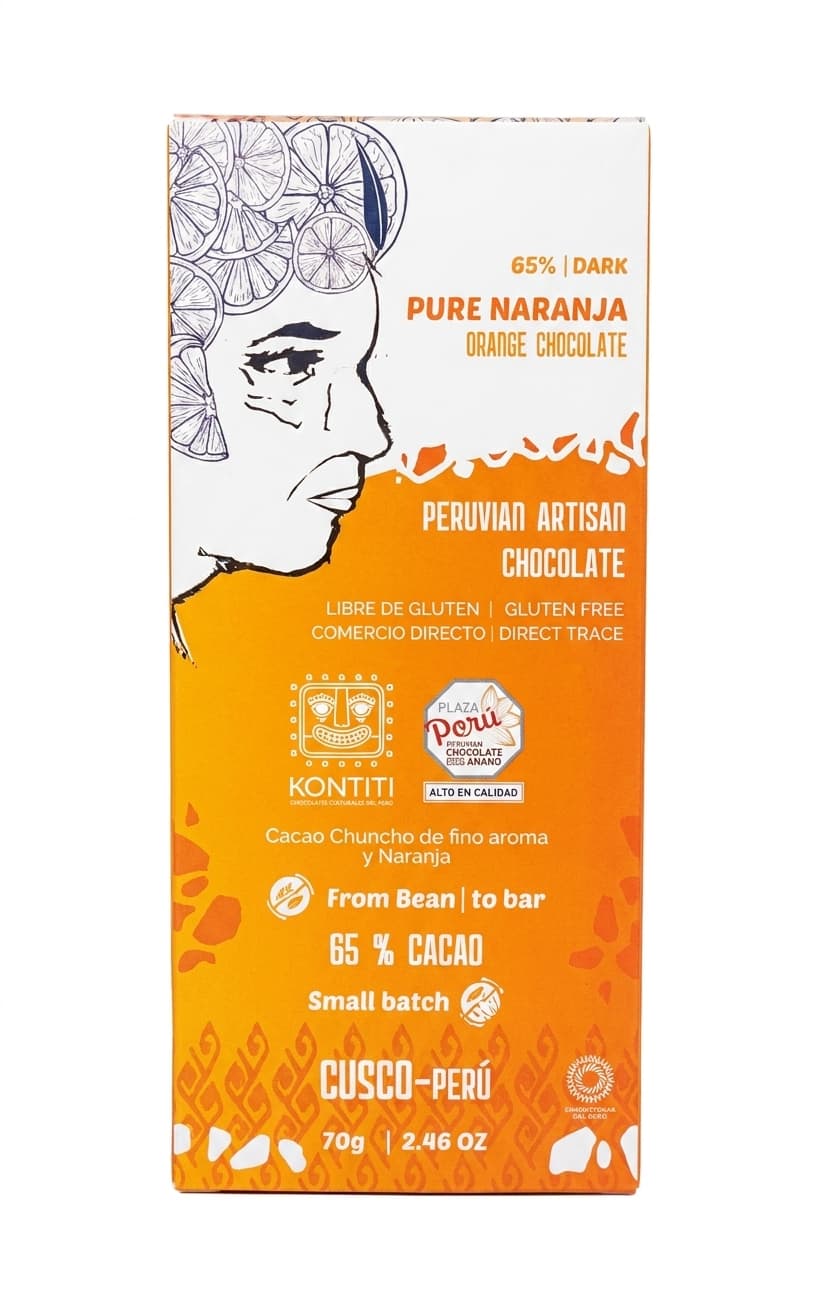 Naranja 65% 65% dark bar packaging by Kontiti