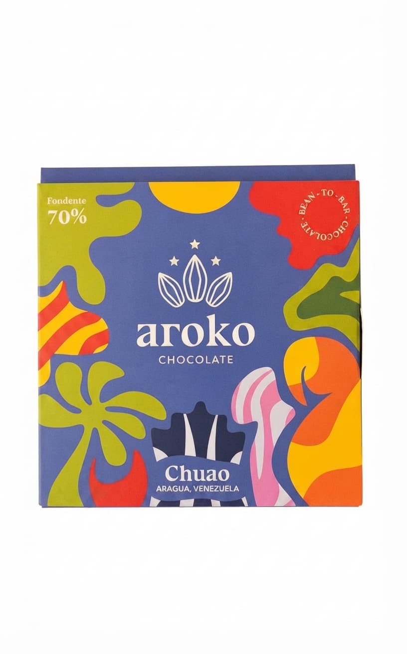 Chuao 70% 70% dark bar packaging by aroko