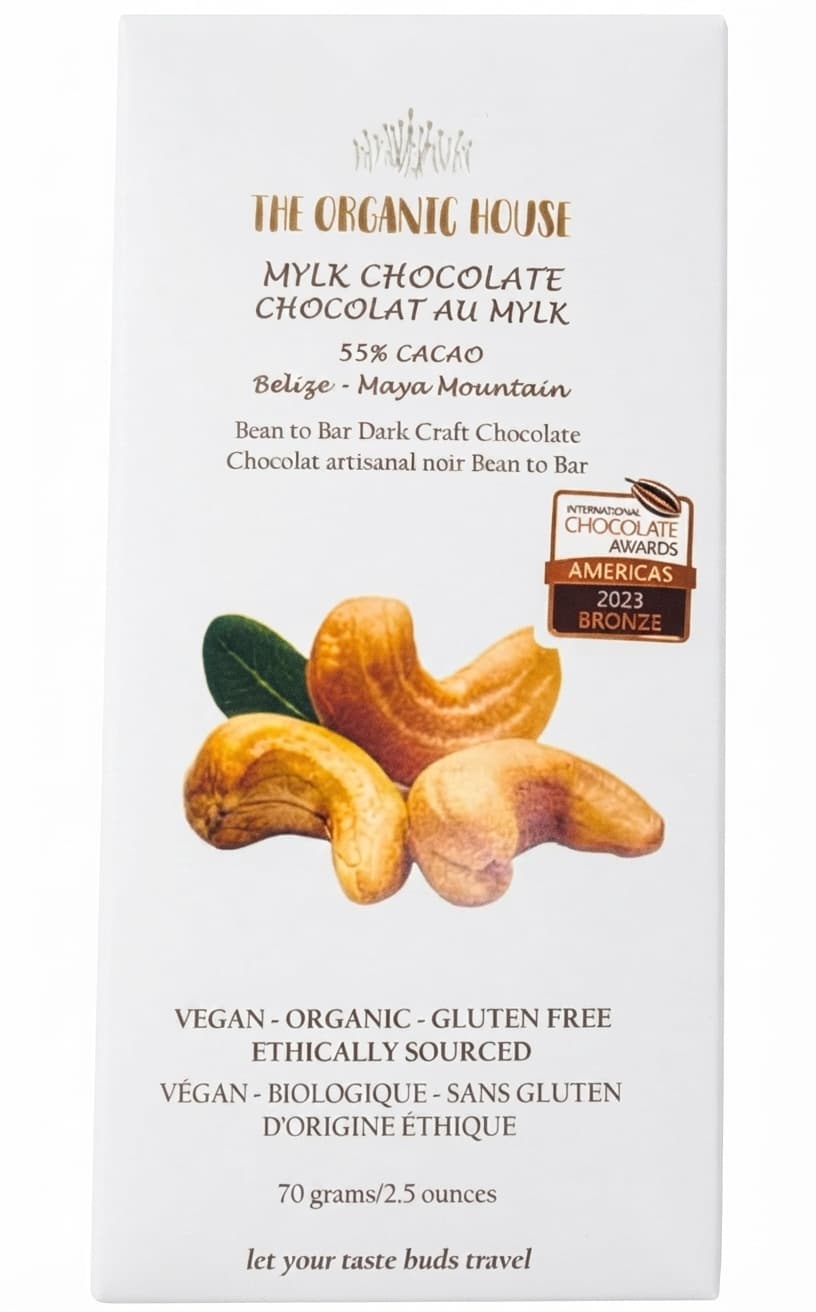 Mylk 55% 55% milk bar packaging by The Organic House