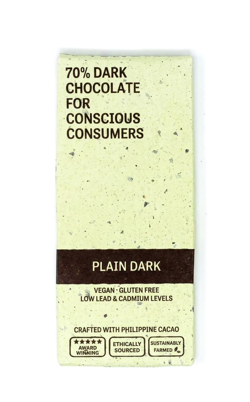 Philippines Plain Dark 70% 70% dark bar packaging by Kocoatrait