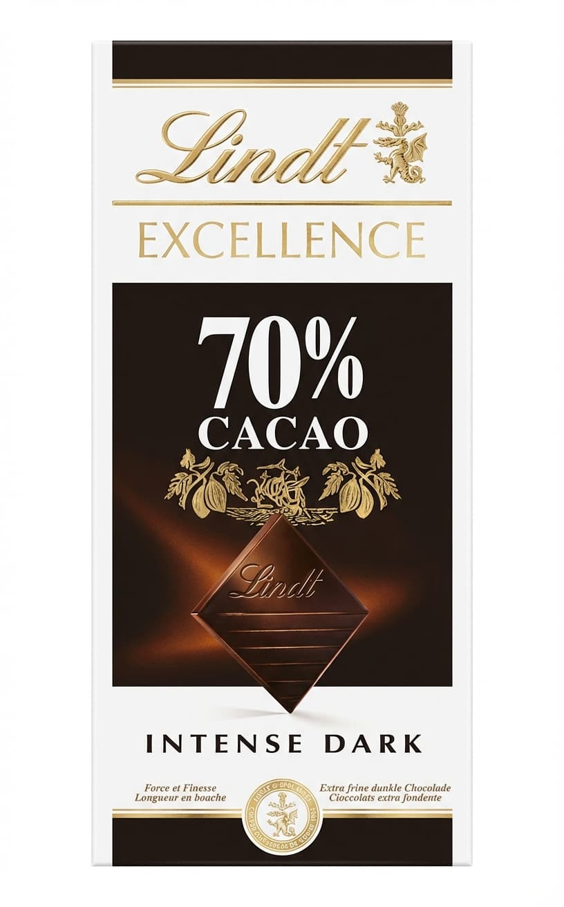 Excellence 70% Cocoa 70% dark bar packaging by Lindt