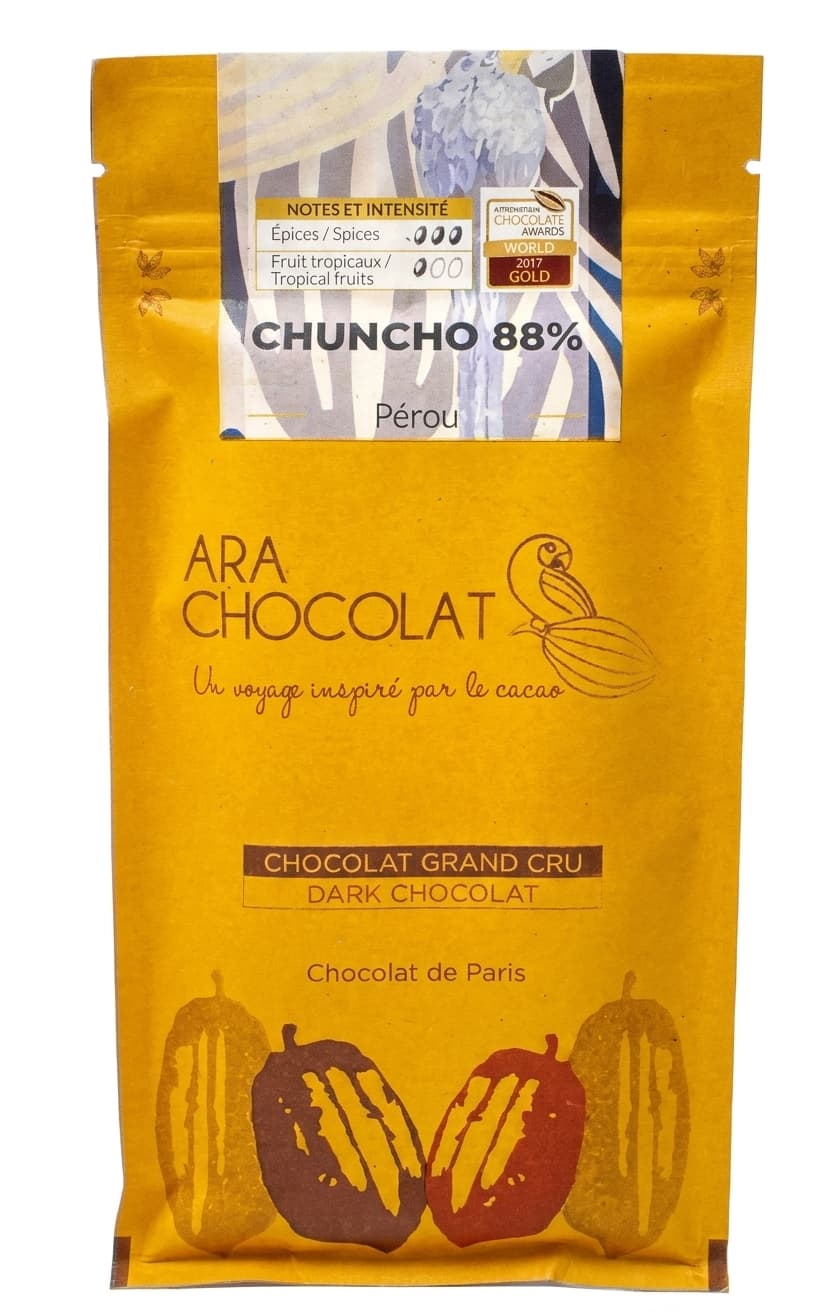 Chuncho 88% 88% dark bar packaging by Ara Chocolat
