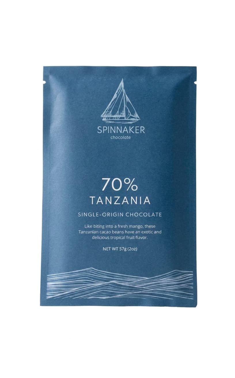 Tanzania 70% 70% dark bar packaging by Spinnaker