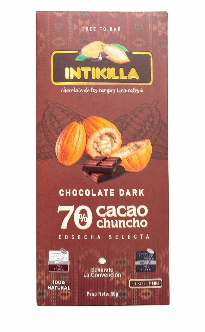 Chuncho 70% 70% dark bar packaging by Intikilla