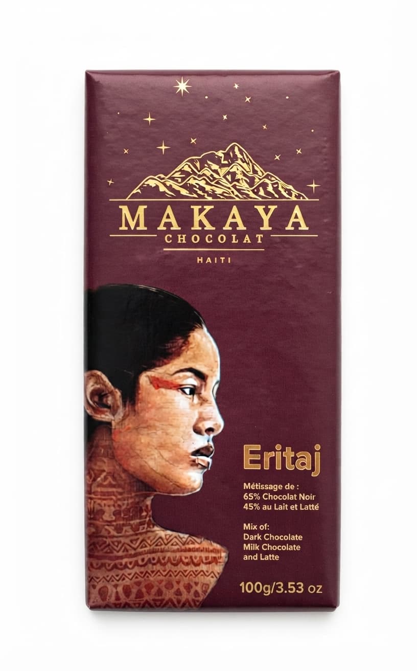 Eritaj milk bar packaging by Makaya Chocolat