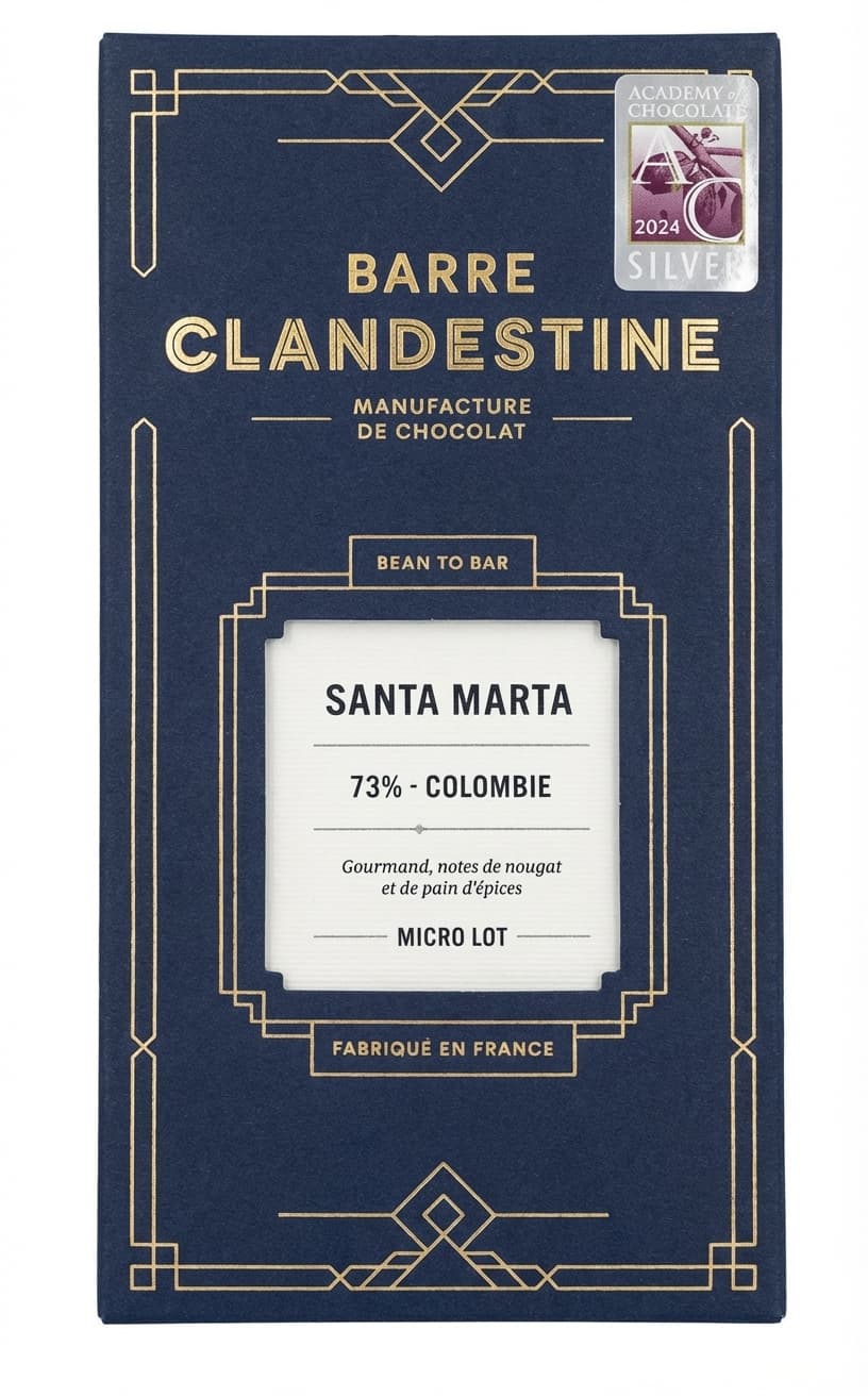 Santa Marta 73% 73% dark bar packaging by Barre Clandestine