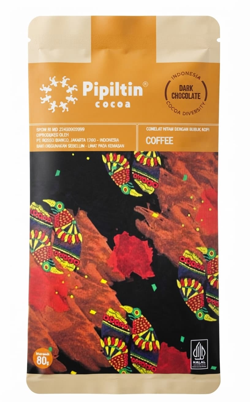 Coffee 80% 80% dark bar packaging by Pipiltin