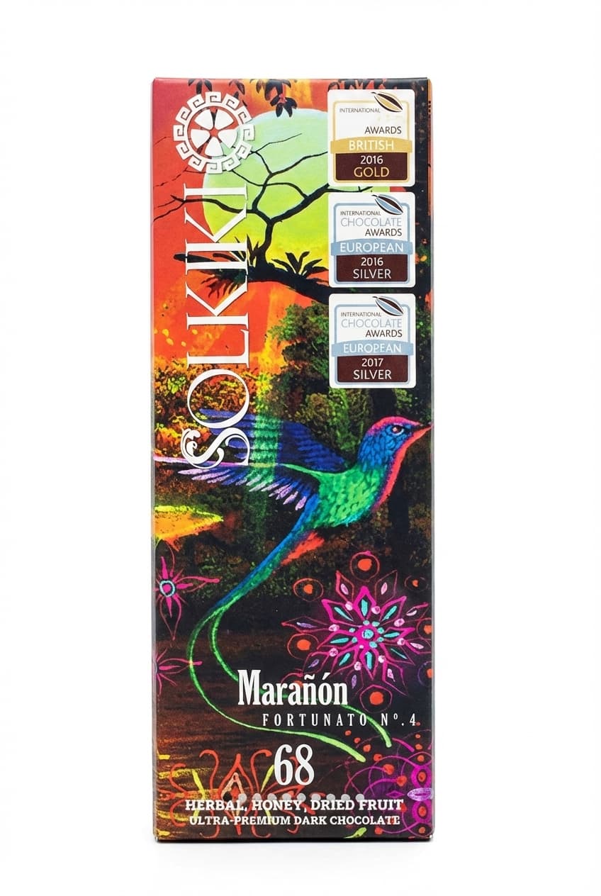 Marañón Fortunato No. 4 68% dark bar packaging by SOLKIKI