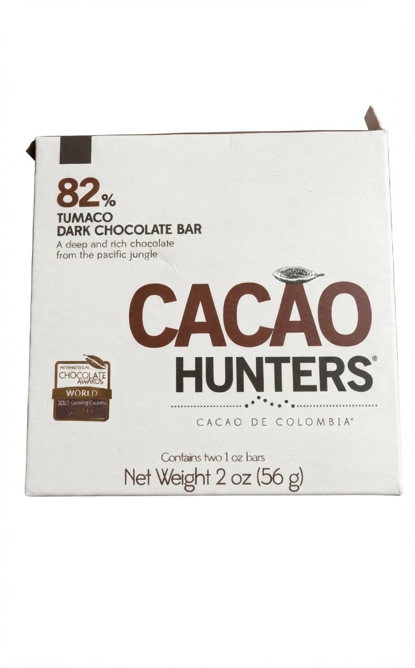 Tumaco 82% 82% dark bar packaging by Cacao Hunters