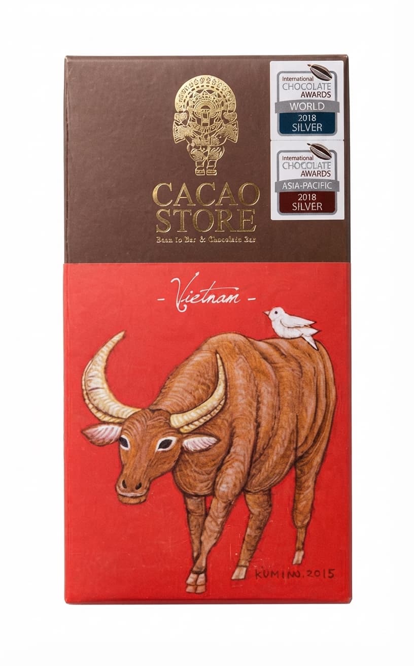 Vietnam Ben Tre 70% 70% dark bar packaging by Musée du Chocolat Théobroma