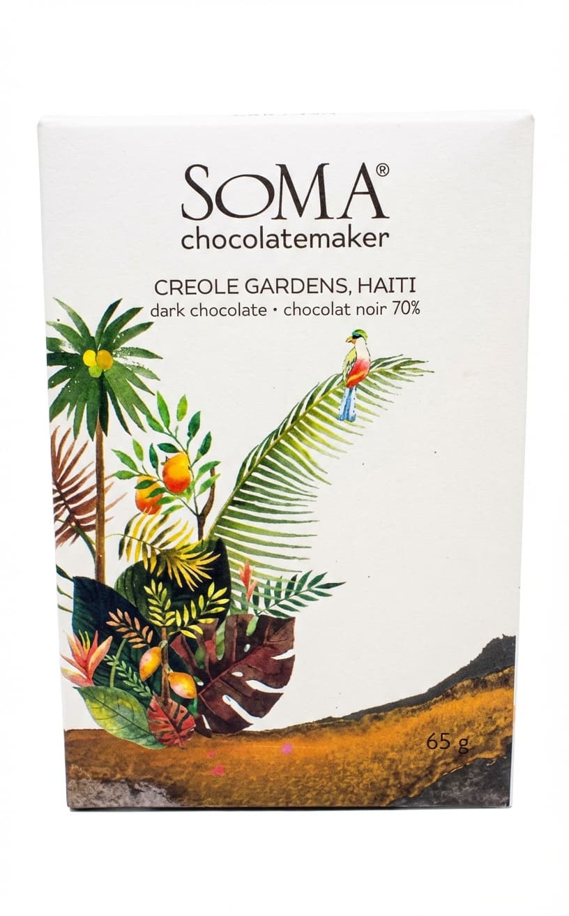 Creole Gardens Dark- Haiti 70% 70% dark bar packaging by SOMA