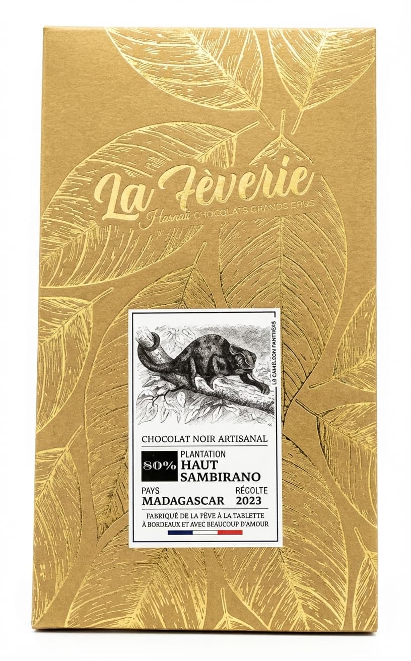 Haut Sambirano 80% 80% dark bar packaging by Hasnaa