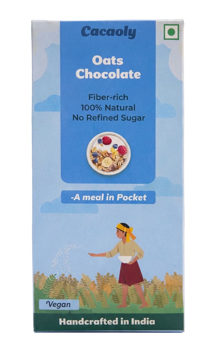Toasted Oats null% dark bar packaging by Cacaoly