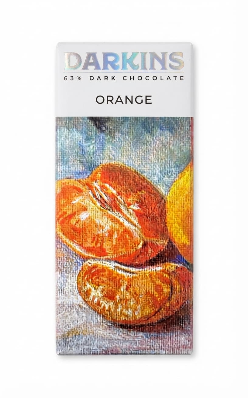 Orange 63% 63% dark bar packaging by Darkins