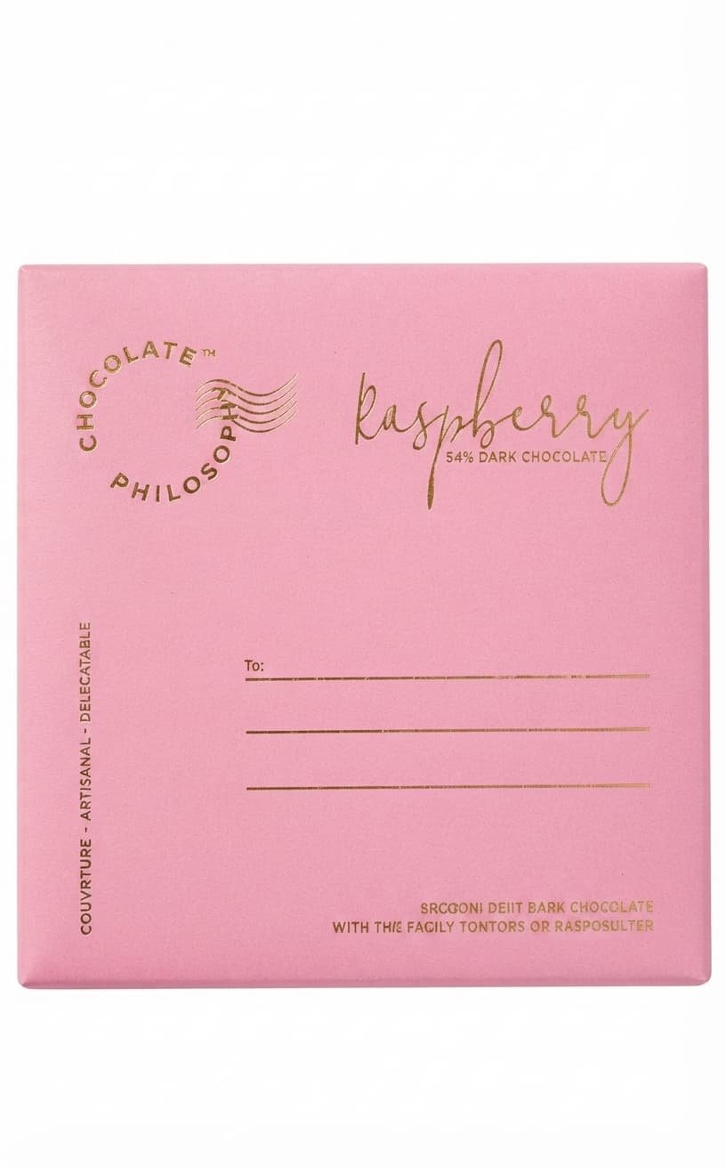 Raspberry 54% 54% dark bar packaging by Chocolate Philosophy