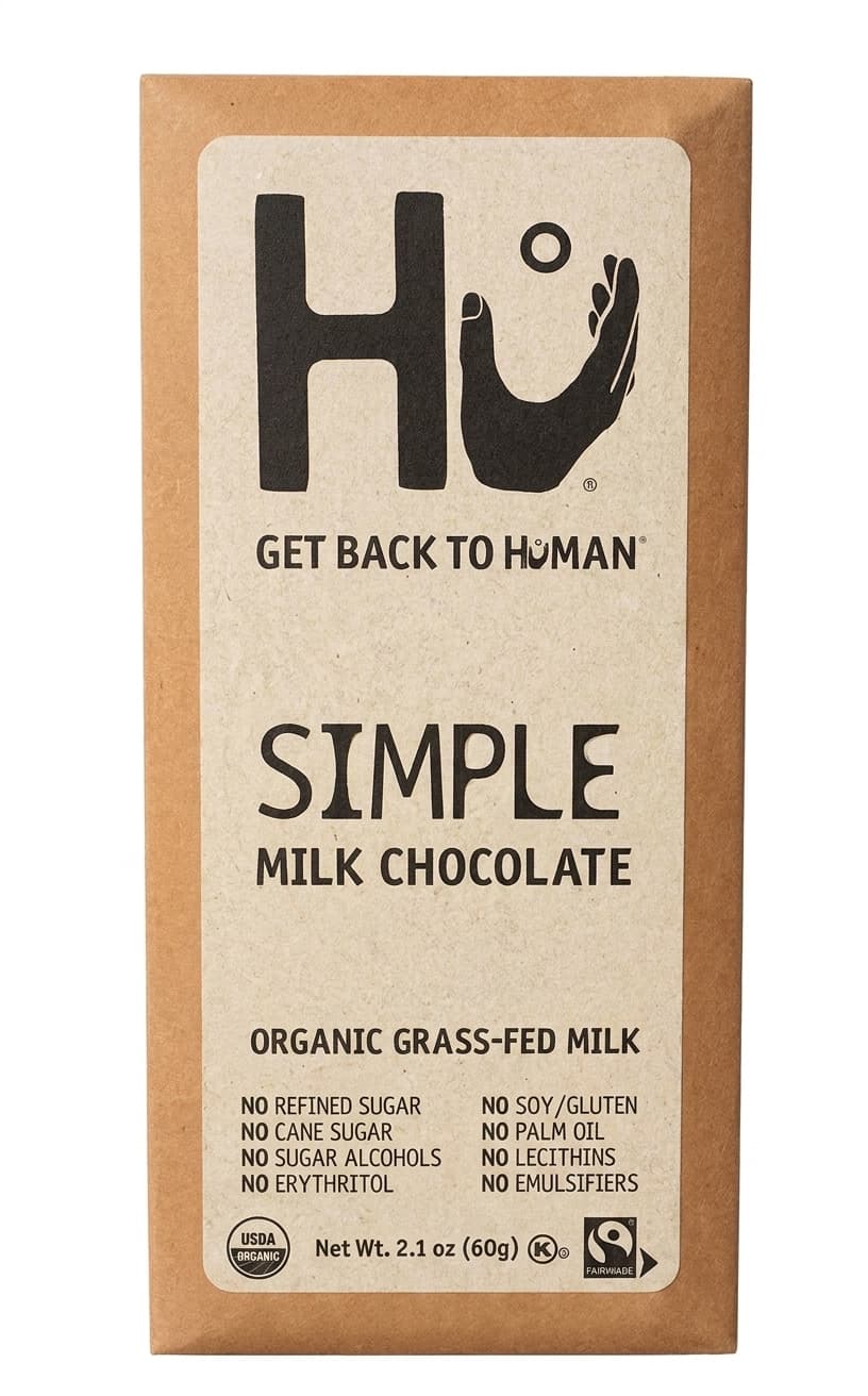 Simple Milk Chocolate null% milk bar packaging by Hu