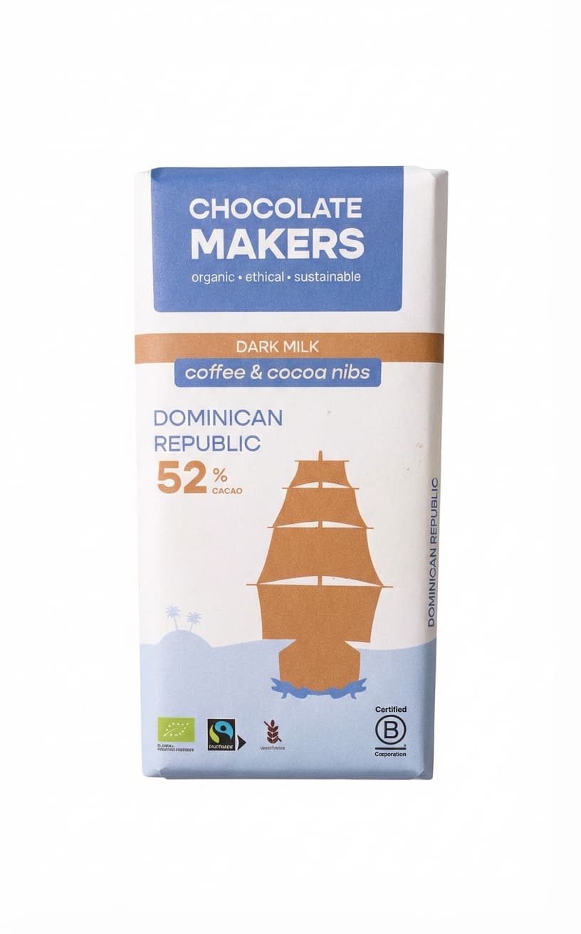 Dominican Republic 52% Coffee & cocoa nibs 52% milk bar packaging by undefined