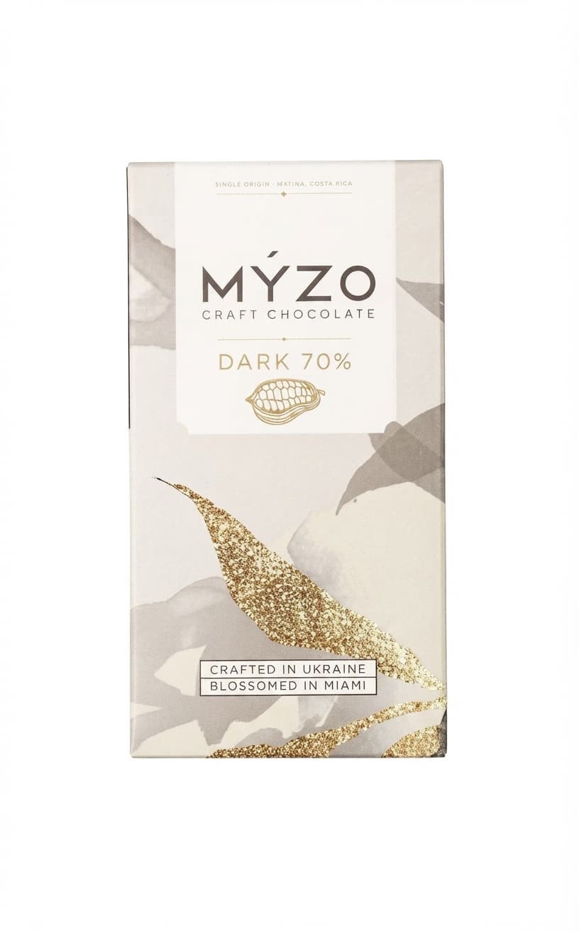 Matina Costa Rica 70% 70% dark bar packaging by Myzo Chocolate