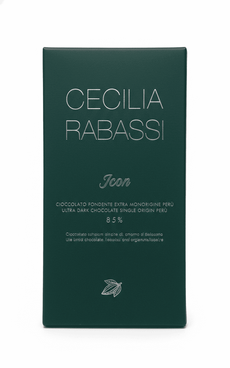 Icon 85% dark bar packaging by Cecilia Rabassi