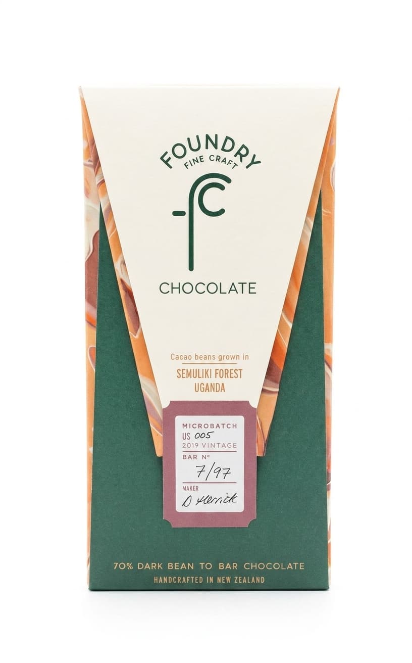 Semuliki Forest 70% dark bar packaging by Foundry
