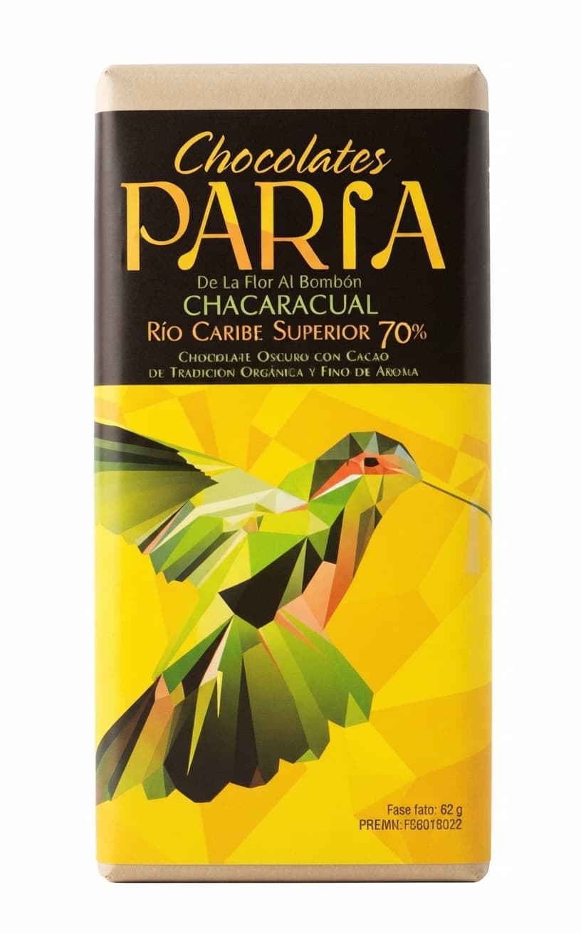 Chacaracual 70% 70% dark bar packaging by Chocolates Paria