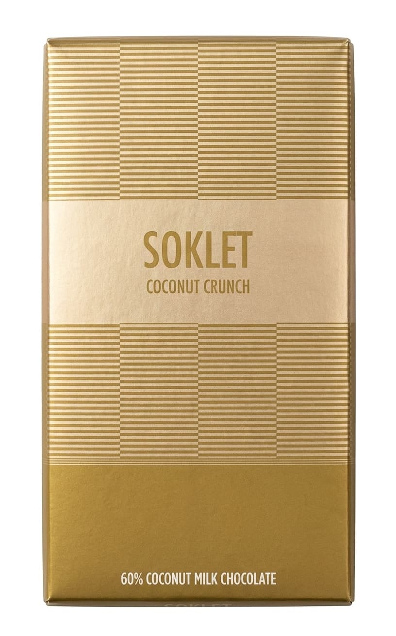Coconut Crunch 60% 60% milk bar packaging by Soklet