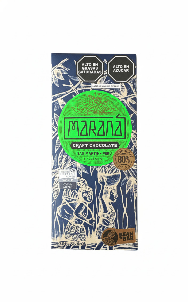 San Martín 80% 80% dark bar packaging by Maraná