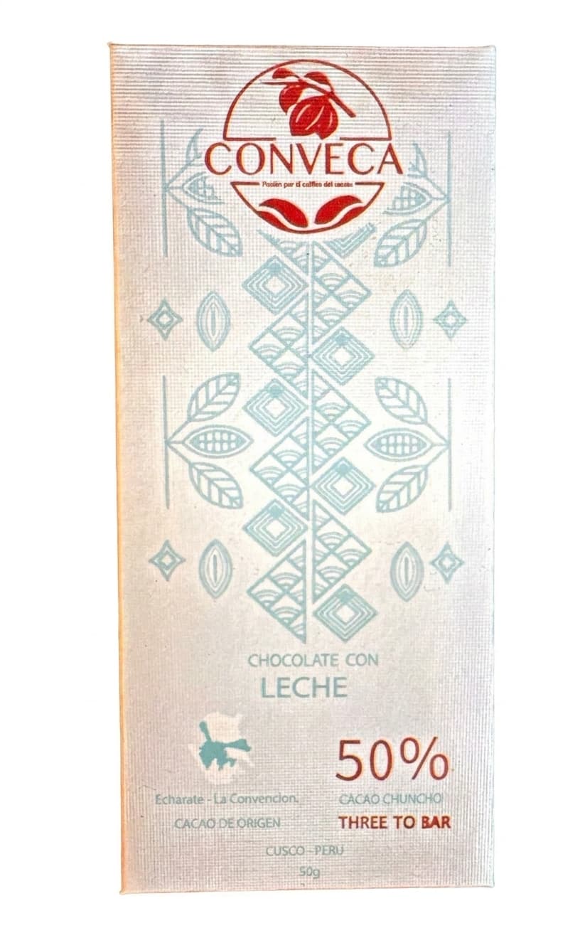 Chocolate con Leche 50% milk bar packaging by Conveca