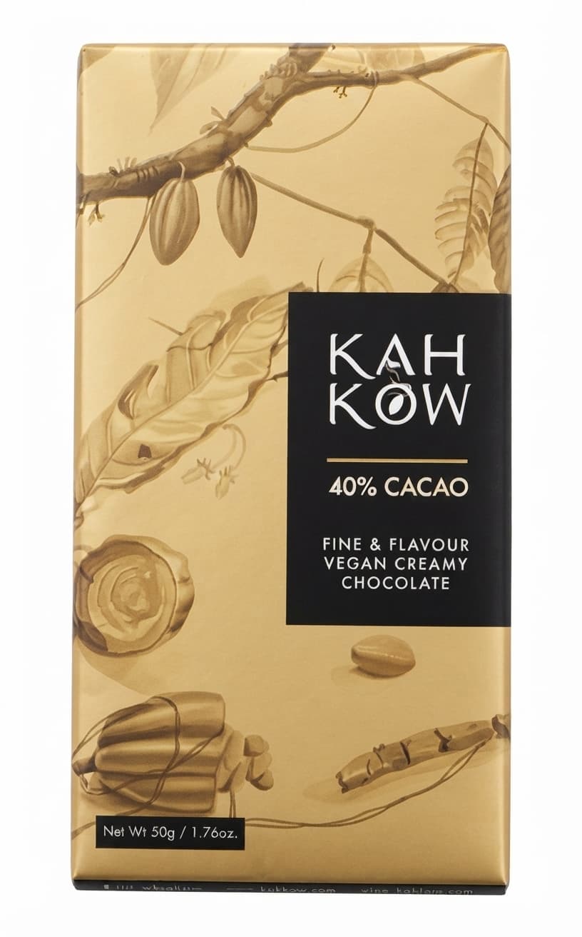 Vegan Creamy 40% 40% milk bar packaging by Kah Kow